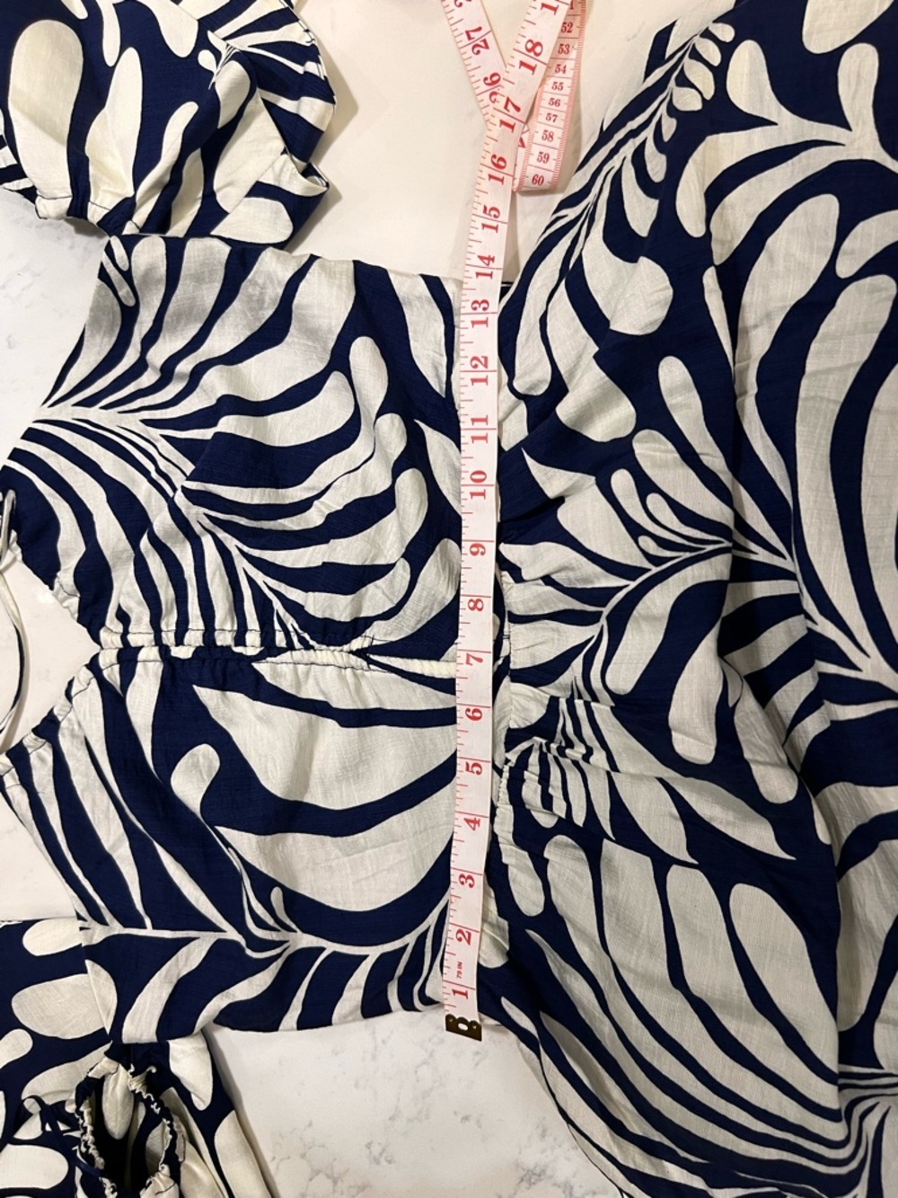 Lucy Paris Navy and White Tropical-Print Maxi Dress - Picture 11 of 12